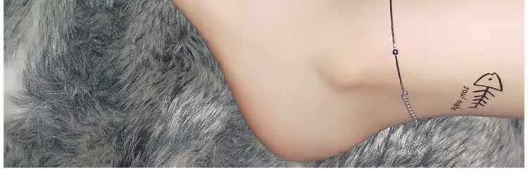 Chuỗi hạt nhỏ bóng mịn chuỗi xương S925 vòng chân bạc thời trang thanh lịch khí chất nữ mùa hè xu hướng thời trang trang sức lắc chân vàng trắng