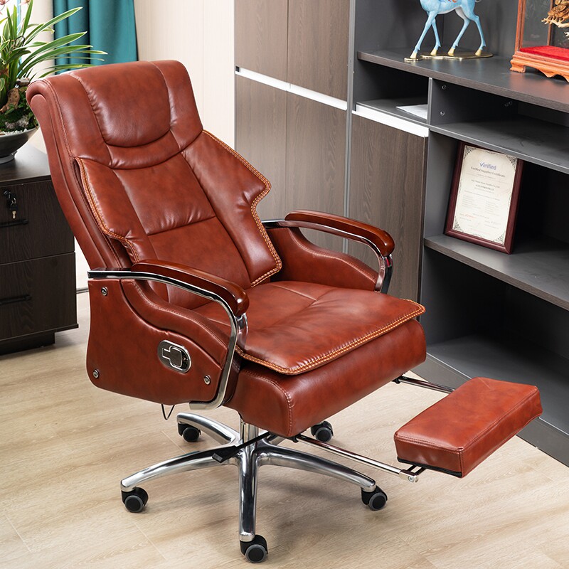 Computer chair office chair comfortable sedentary computer chair business home reclining massage chair engineering leather boss chair