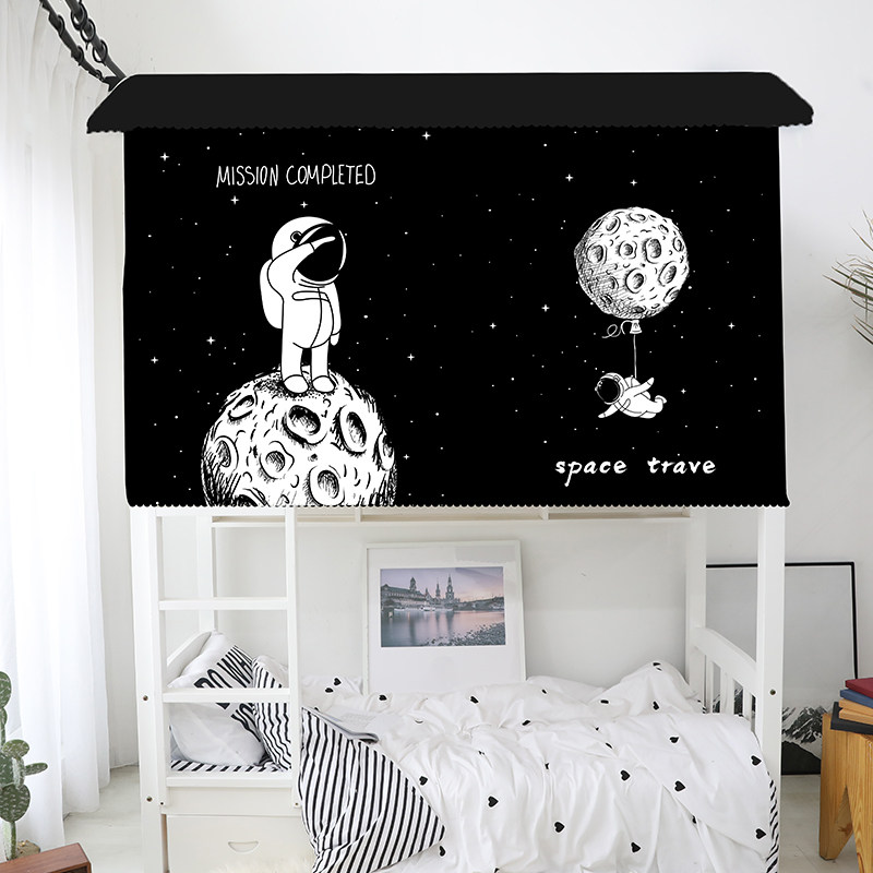 Dormitory bed curtain student blackout upper bunk ins wind Nordic lower bunk female dormitory mosquito net integrated with bracket bed mantle