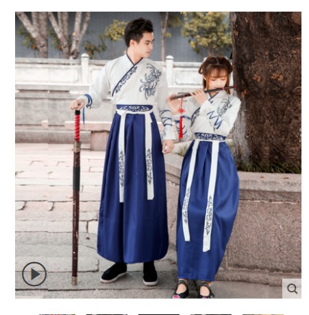 Eglo Chinese style class uniform improved men's and women's Han clothing Han element graduation photo handed over to the ancient costume martial arts style couple