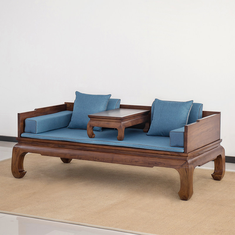 Old Elm Wood Free Lacquered-bed Beds Small Kang Tables Solid Wood beds Modern New Chinese furniture Furniture Minimalist atmosphere