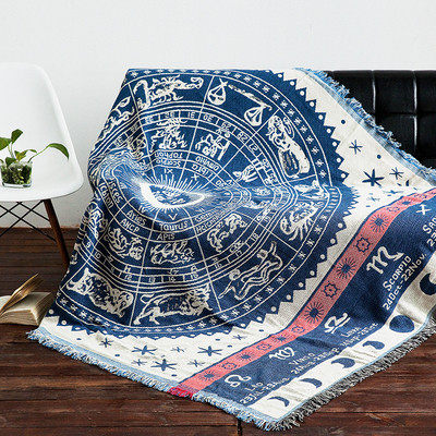 Nordic double-sided available cotton thread sofa towel bed tail blanket four seasons universal fabric sofa cover non-slip tassel cover cloth