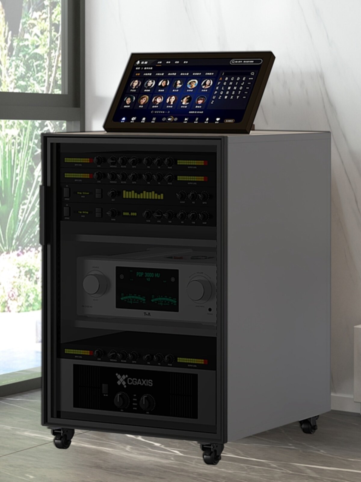 Amplifier Cabinet, Audio Cabinet, Theater Ktv Professional Amplifier Rack, Aviation Equipment Cabinet with U-Strip, Audio-Visual Cabinet