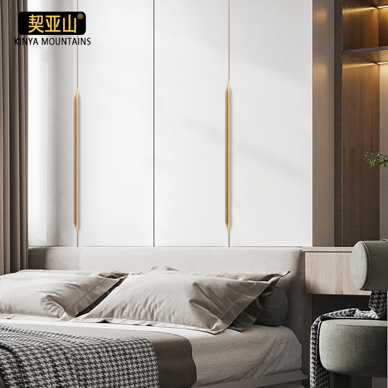 Chia Mountain Pass Top Invisible Thumb Seal Side Handle Lengthened Side Mount Modern Minima Light Extravagant Coat Cabinet Door Overall Cupboard