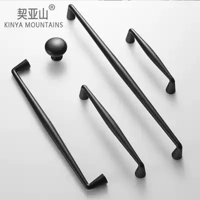 Simple modern black wardrobe door small handle Nordic light luxury drawer single hole small handle Dumb black wine cabinet door handle