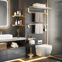 Toilet Light Luxurious Acrylic Towel Shelve Free Space Aluminum Bath Towels Wall-mounted Rod Containing Rack Suit