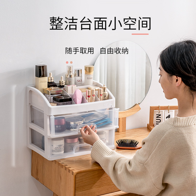 Alice desktop file stationery storage box office supplies dust-proof drawer storage box plastic shelf