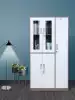 Haochen thickened locker Document filing cabinet Steel office cabinet lockable storage cabinet Five-door hanging wardrobe Glass cabinet