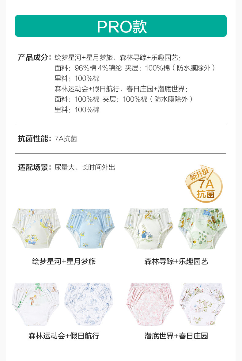 全棉时代如厕训练裤男女宝宝儿童隔尿裤婴儿内裤可洗戒尿不湿神器 — 31