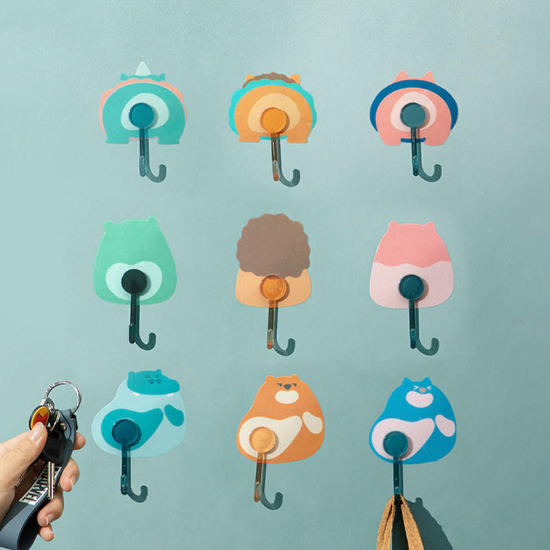 Hook Powerful Adhesive creative cute wall Bathroom Kitchen Load-bearing home Perforated Bedroom Free of Bedroom With No Mark adhesive hook