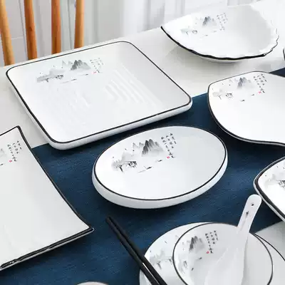 Creative plate irregular household ceramic tableware hotel dining room fried plate large fish plate restaurant Bowl male