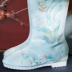 Su Mengjin Hanfu Boots Boots của phụ nữ Giày thêu chiều cao bên trong Boots Tăng chiều cao bên trong Boots vải mùa thu Ban đầu Boots phong cách cổ đại Boots dài xà phòng - Bật lửa