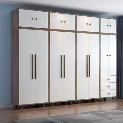 Modern simple cloakroom big wardrobe assembly economical children's storage bedroom cabinet solid wood panel combination wardrobe