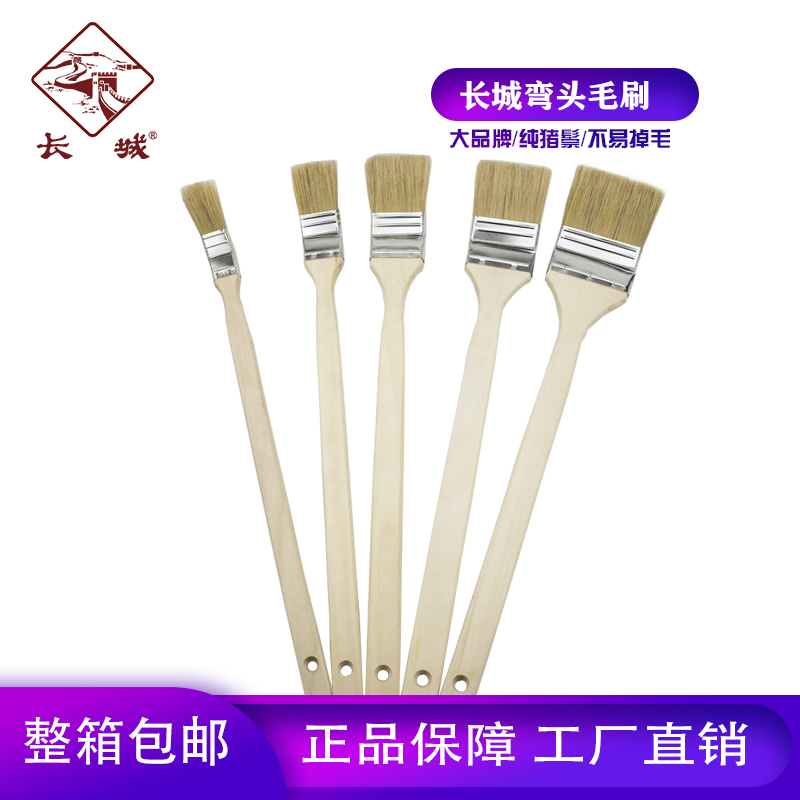 Great Wall Elbow Pure Pig Mane Industry Paint Brush Paint Brush Marine Brush Waterproof Painted Pig Hair Brush