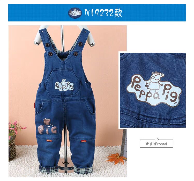 Quần lửng denim trẻ em đẹp cho mùa xuân và mùa thu tải kho báu nam nữ quần cotton đôi 0-1-2 tuổi phiên bản Hàn Quốc quan jean tre em
