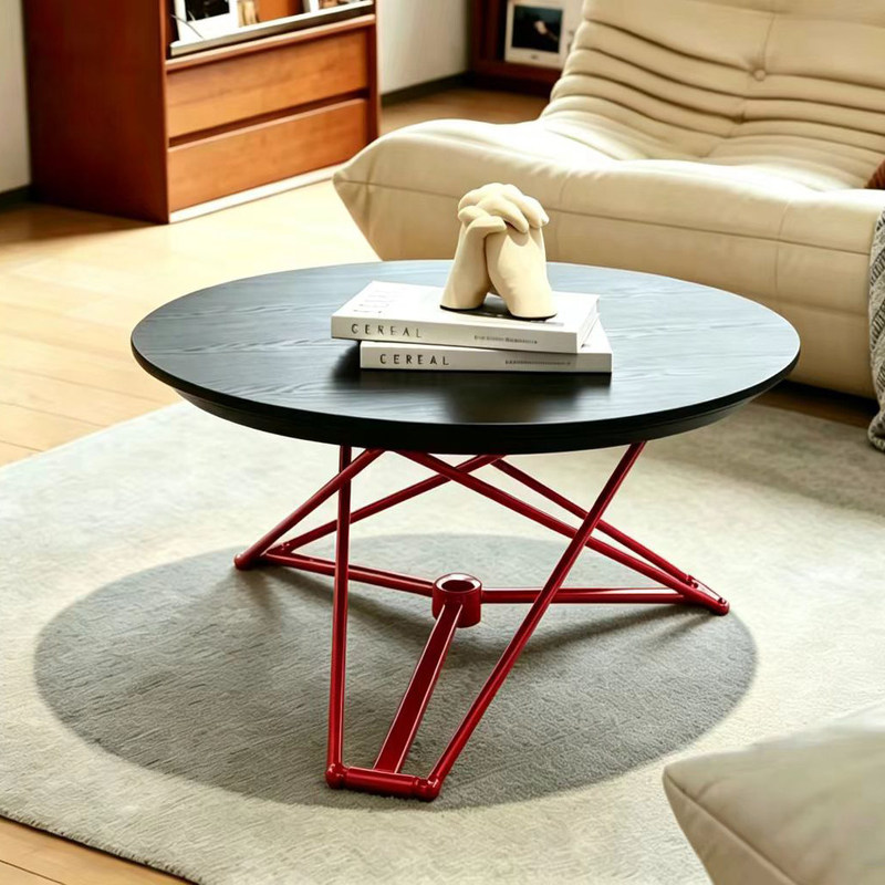 Lem Transformable Rotating Lift-Up Coffee Table Bauhaus Light Luxury Style Round Dining Table Coffee Table Small Apartment Home Table Lem Transformable Rotating Lift-Up Coffee Table Bauhaus Light Luxury Style Round Dining Table Coffee Table Small Apartment Home Table