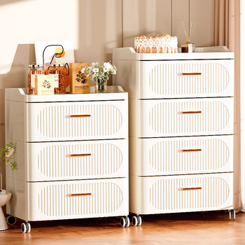 Drawer-Type Storage Cabinet, Five-Drawer Cabinet, Plastic Cabinet, Storage Cabinet, Multi-Layer Bedside Snack Storage, Thickened for Home Use in the Living Room