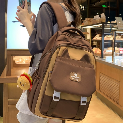 中点 Вместительный и большой ранец, сумка через плечо, милый дизайнерский рюкзак, для средней школы, тренд сезона