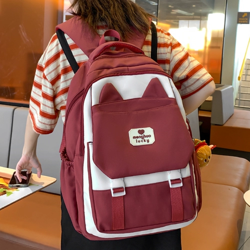 中点 Вместительный и большой ранец, сумка через плечо, милый дизайнерский рюкзак, для средней школы, тренд сезона