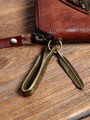 Ретро ключница ручной работы, кожаный маленький кошелек, подвеска, ключи от машины, из натуральной кожи, воловья кожа