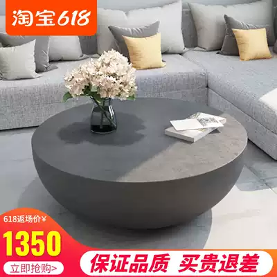 Nordic round cement coffee table Minimalist creative small apartment ins coffee table table Light luxury living room simple modern household