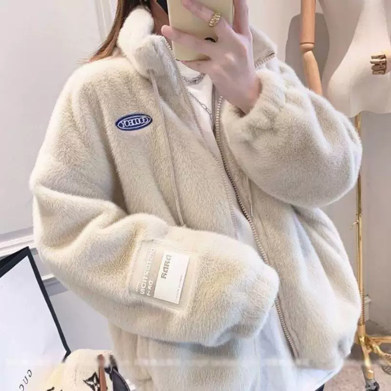 Велюровая куртка, демисезонные утепленные джинсы для студентов, oversize