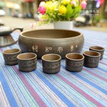Guangxi ethnic characteristic business gifts Qinzhou Nixing pottery Zhuang bronze drum Kung Fu tea set 10-piece gift box u