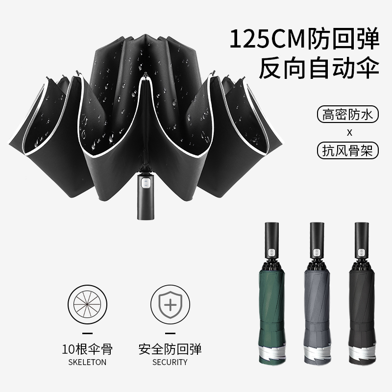 Song-in-car umbrella fully automatic male reverse folding umbrella large number double trio oversize with female clear and rain dual-use umbrella