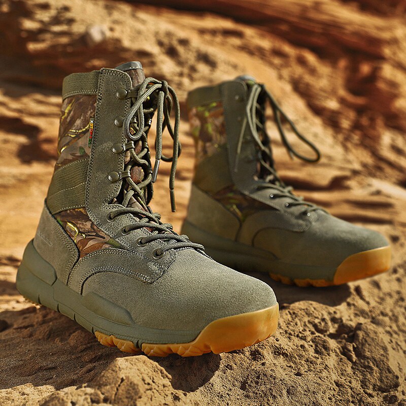 Hiking shoes men walking shoes and women summer breathable outdoor shoes anti-slip wear resistant high-help climbing shoes off-road shoes tactical shoes