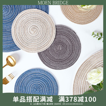 Japanese round bowl mat Table heat insulation mat Household anti-scalding casserole mat Plate mat Non-slip heat-resistant kitchen placemat