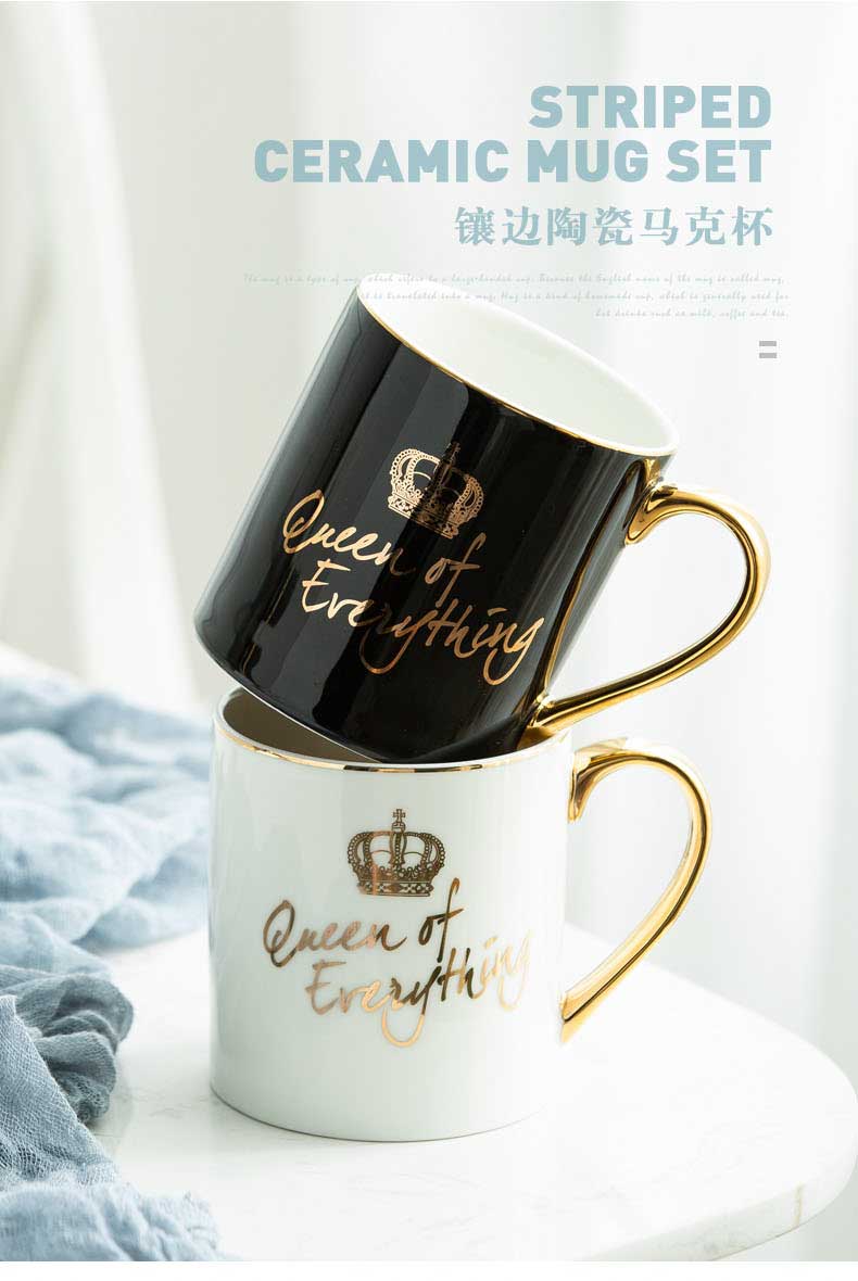 Ins wind Nordic ceramic mugs, creative household light key-2 luxury European - style coffee cup of afternoon tea mugs move