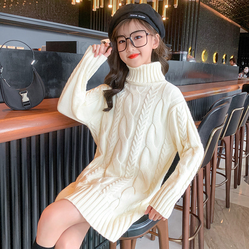 Girl mid-length fur coat autumn winter 2021 new white high collar foreign pie thickened with undershirt head warm