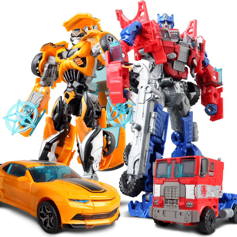 Transformed Toy King Kong Bumblebee Optimus Car Robot Manual Police Car Boy Child Model Dinosaur Genuine