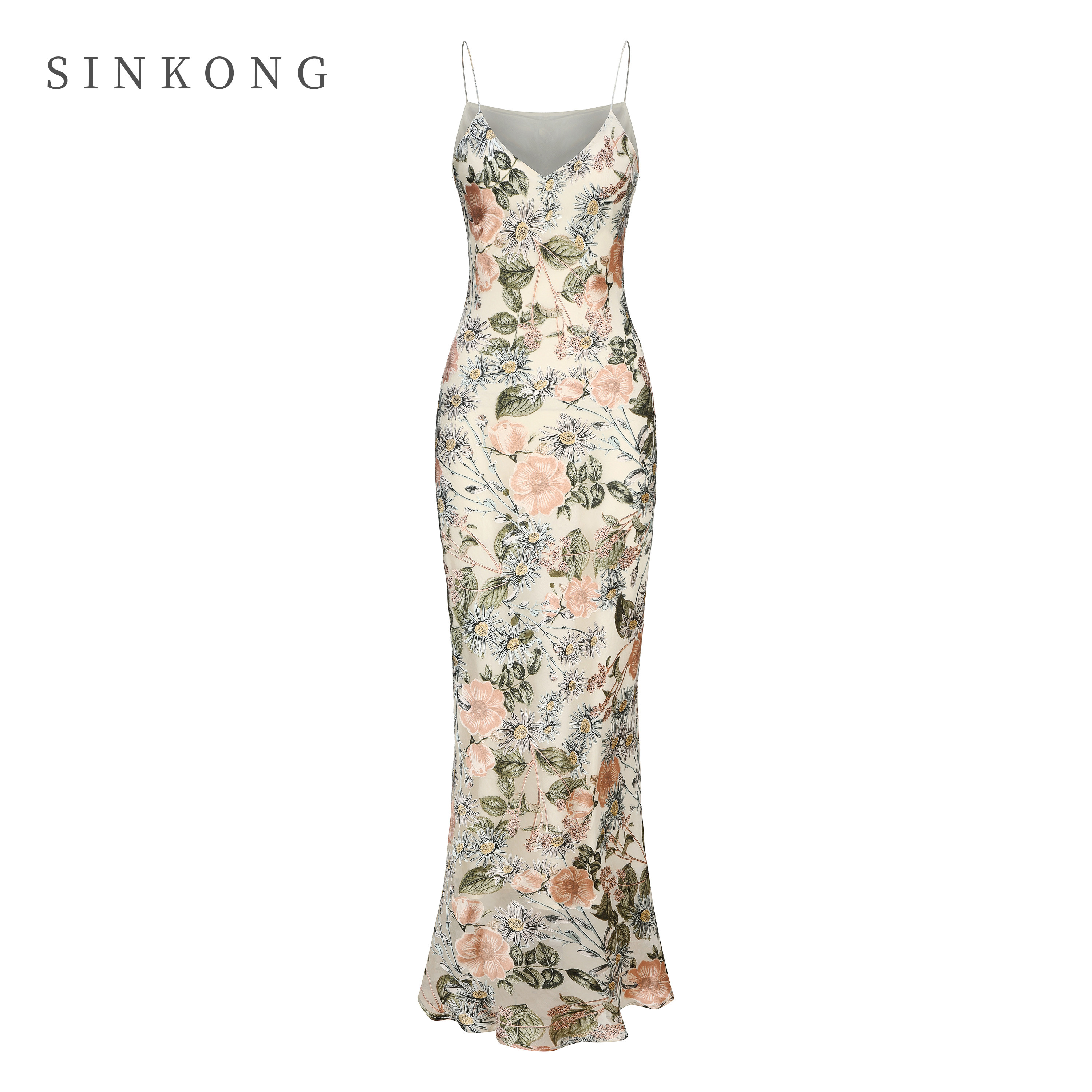 Sinkong “Passionate Words” ชุดเดรสหางปลาสง่างาม ผ้าไหมหม่อน ตัดเฉียง สองชั้น สดใส ให้ความรู้สึกสดชื่น