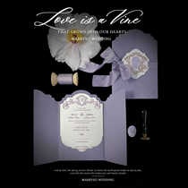 MARRYSO European wedding invitation embossed hot stamping custom French purple pink blue fire paint wedding invitation