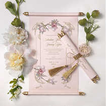Marryso high-end customized scroll wedding invitation purple pink blue printed photo European style fresh invitation
