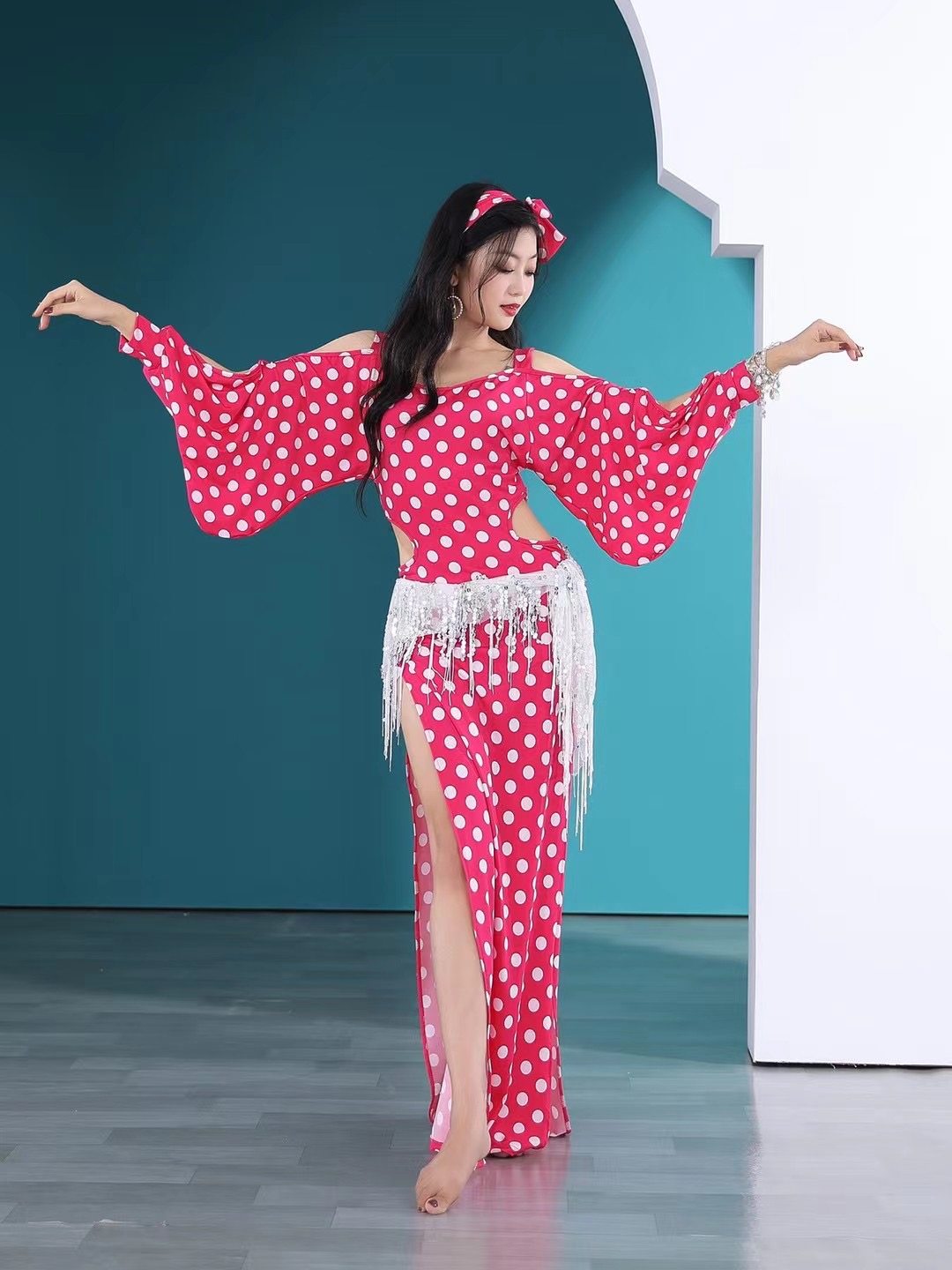 Belly dance costumes women 2021 new baladi bo dot gown folk performances to serve oriental dance practice costumes