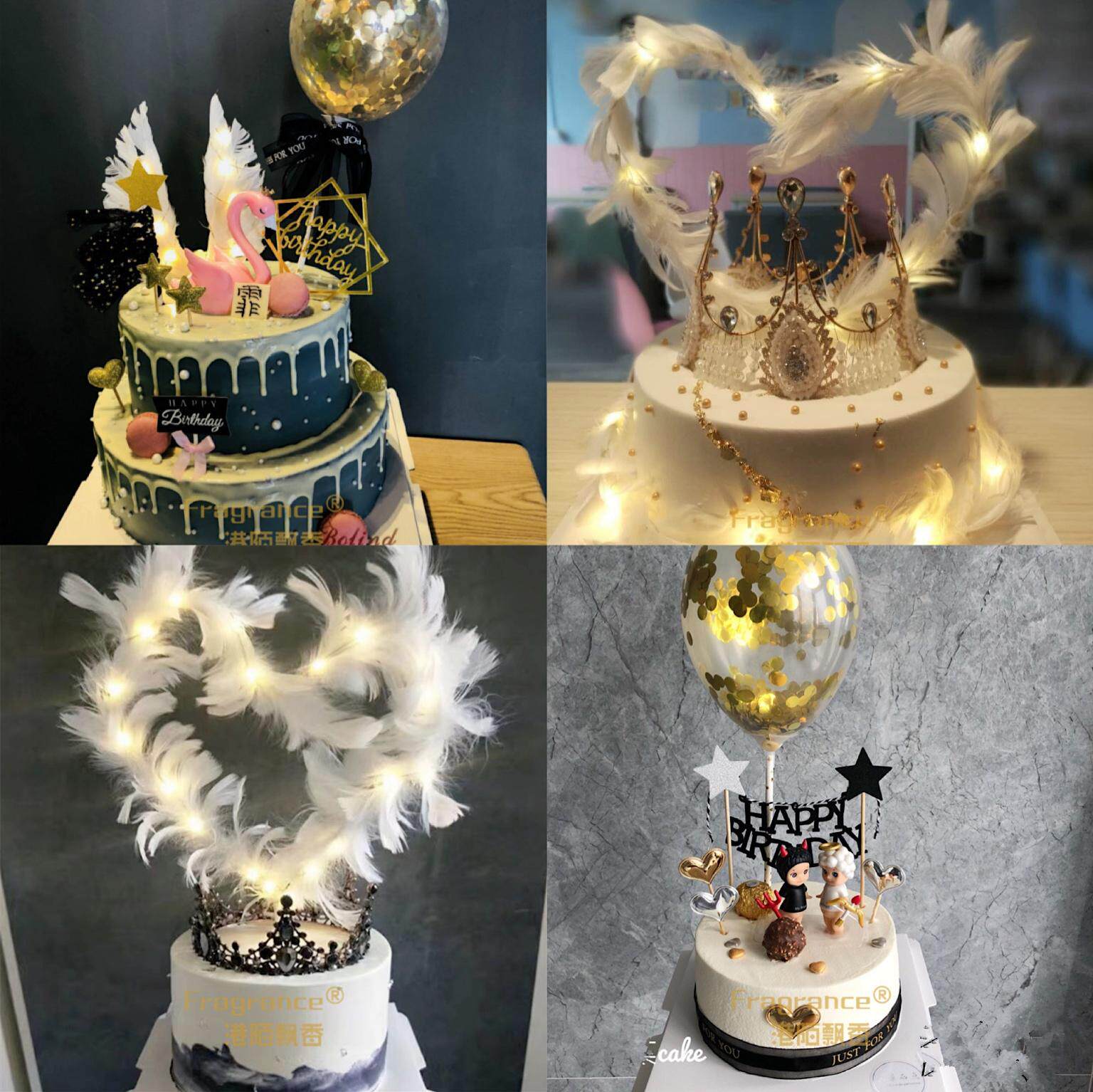 Tongcheng Chifeng City personality Bahrain Left Flag Net Red Couple Rabbit Feather Crown Birthday Cake Ba Egg Pastry