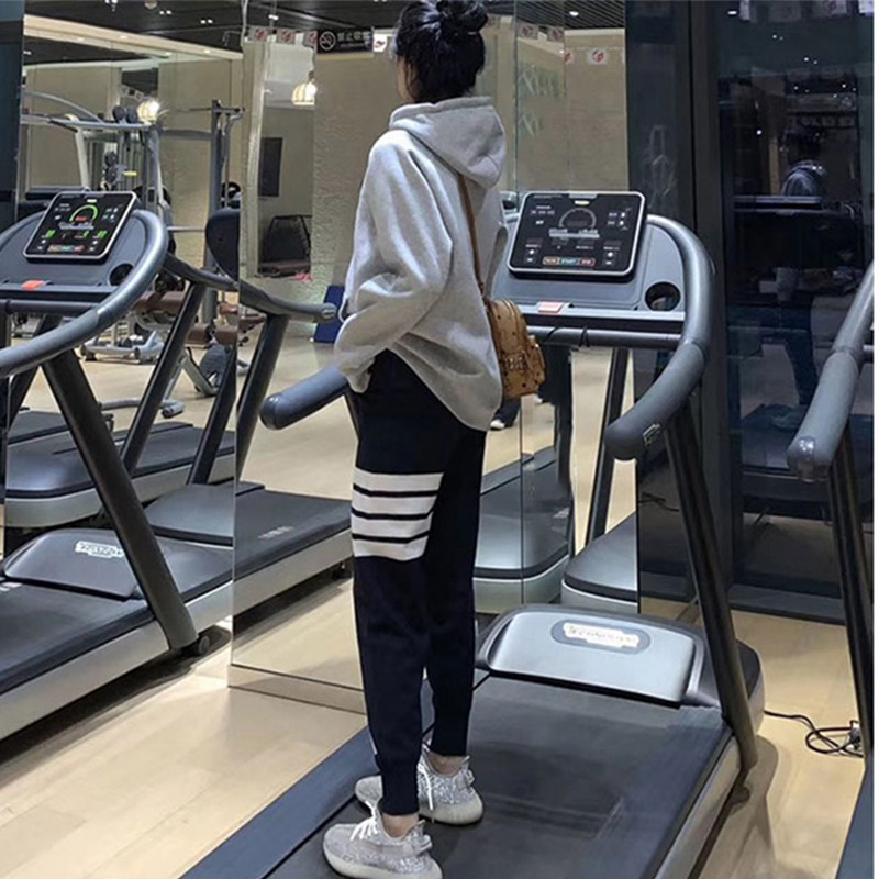 Sweatpants 2022 Chun-style Grey Sports Pants Loose bunches Tide TB Repaired bunches Pants Feet Casual Pants Spring Autumn