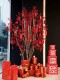 Solid Wood Artificial Red Fruit Tree, Artificial North American Holly Tree, Red Fortune Tree, New Year's Flower, New Year Decoration Artificial Tree