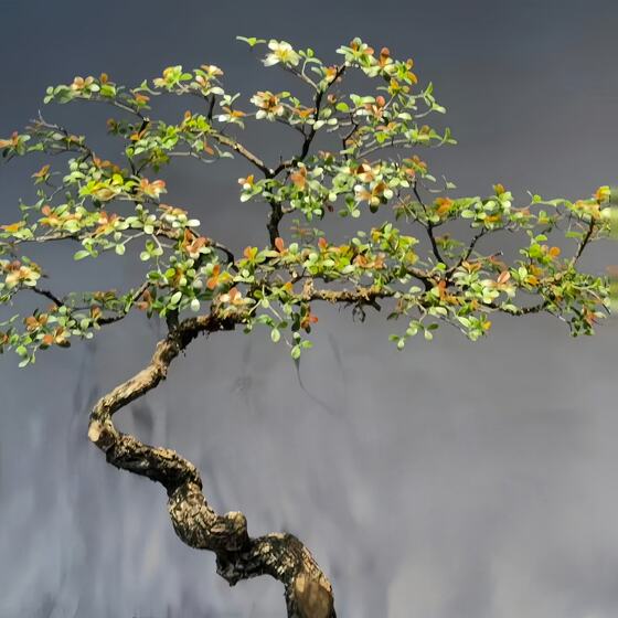 Simulated island spring flower window landscaping plant indoor high-end bionic decorative tree large fake tree simple landscape