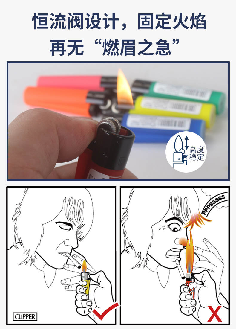 8 hộp CLIPPER có thể được sử dụng cho loại bơm hơi nam nhẹ hơn kiểu bánh xe cá tính sáng tạo CP22 nhỏ hột quẹt bic