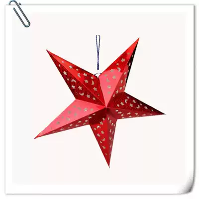 New year holiday decorations laser five-pointed star pendant shop window ceiling dress up layout star pendant 1