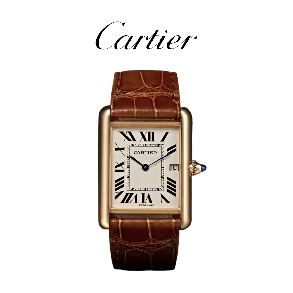 (New Year's Eve gifts) Cartier Cartier TANK Men's watches Gold quartz watches W1529756