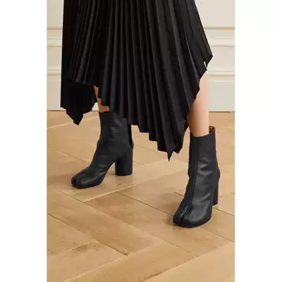 經典款 Maison Margiela女分趾高跟皮革踝靴nap Net A Porter