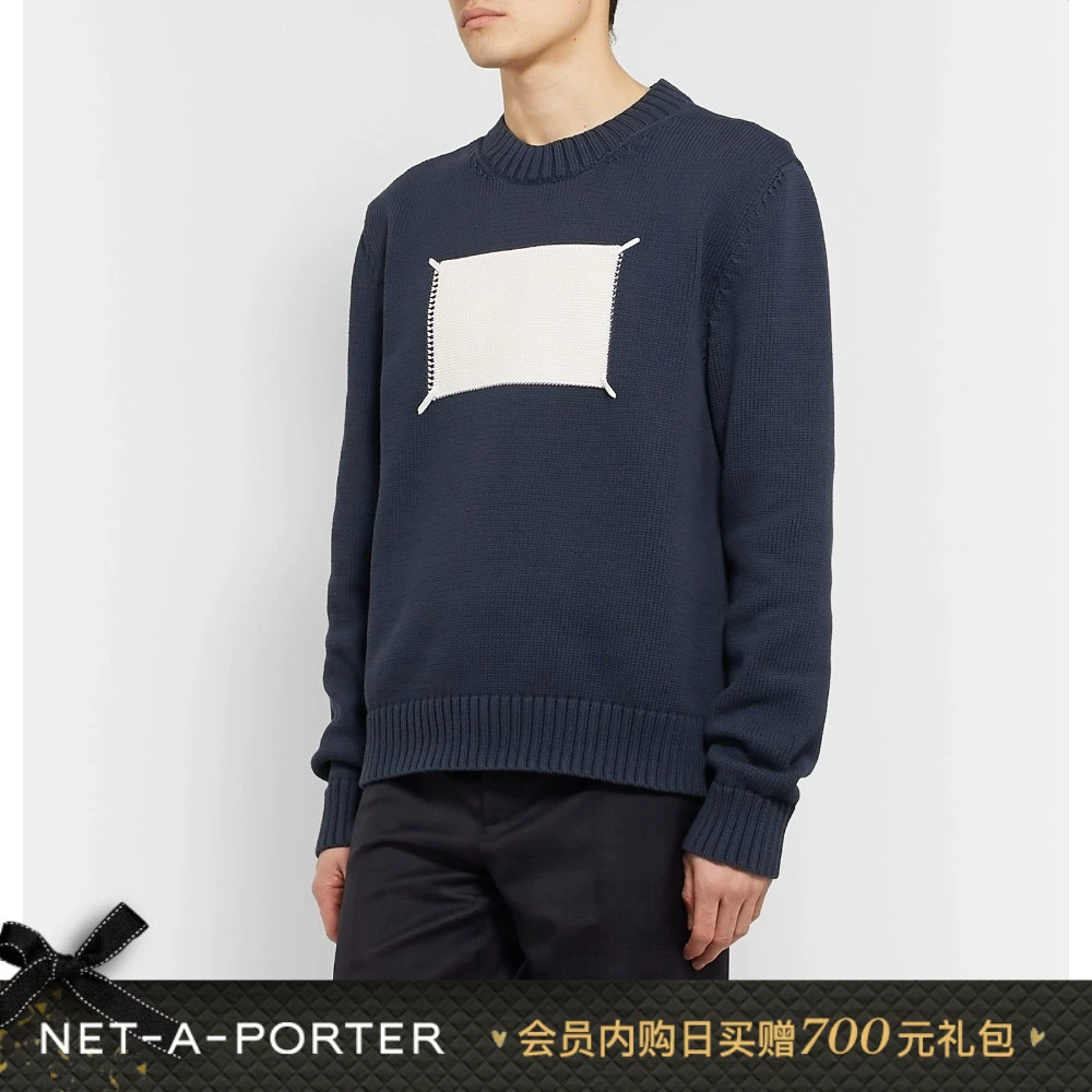 [Giọt đầu tiên] Áo len cotton thêu thêu nam Margiela NAP / NET-A-PORTER - Kéo qua