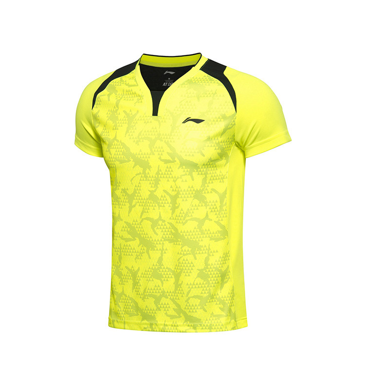 Li Ning badminton provincial team sponsored Fu Haifeng quick-drying competition top Sports short-sleeved T-shirt AAYM025