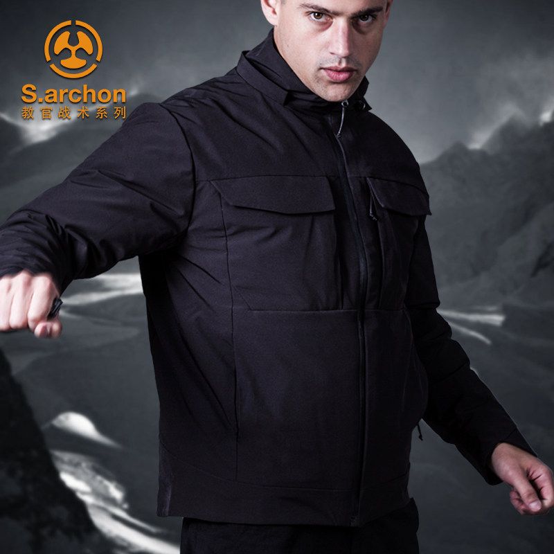 Outdoor commuter tactical down jacket men warm cotton suit waterproof cold trench coat thick military fan tactical jacket ski suit