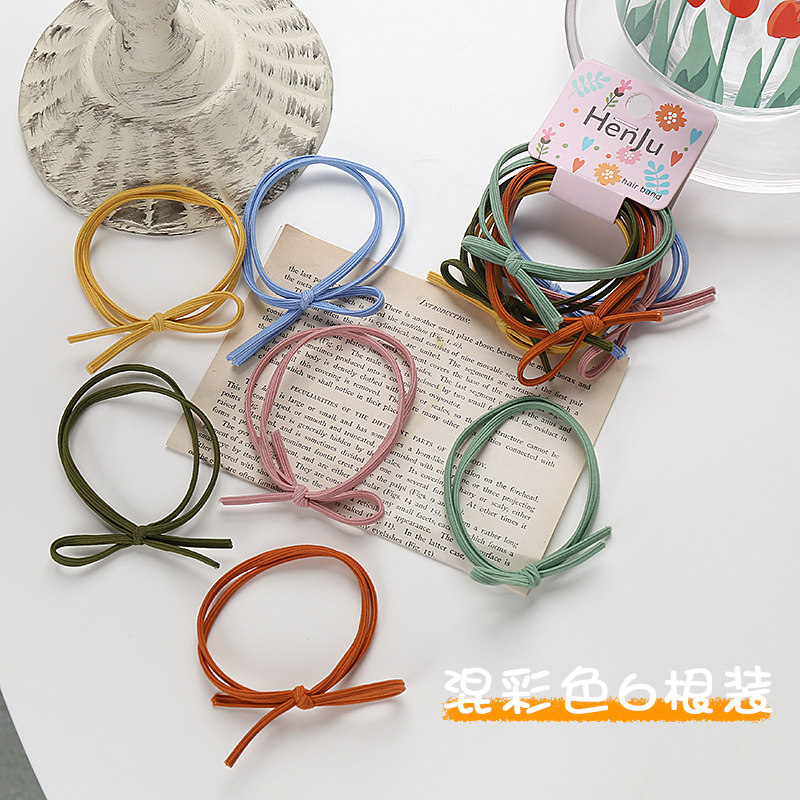 6 pieces of Japanese ins simple hair rope girl cute girl rubber band hair ring net red tie hair rope headdress hair accessories