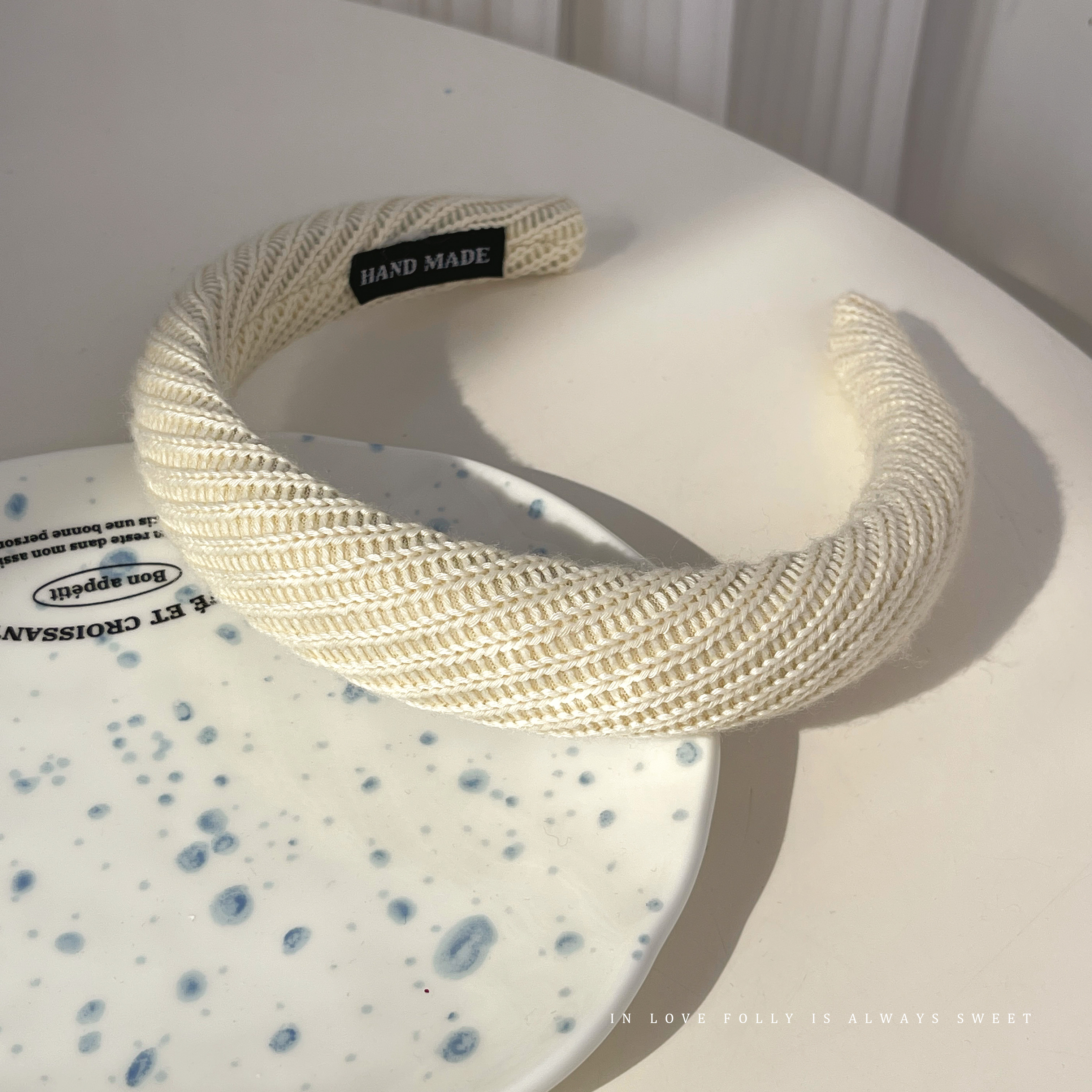 images 10:Small bacon blue hoop female high-cranial plush head hoop autumn winter shampoo hair stamp 2022 new high-end